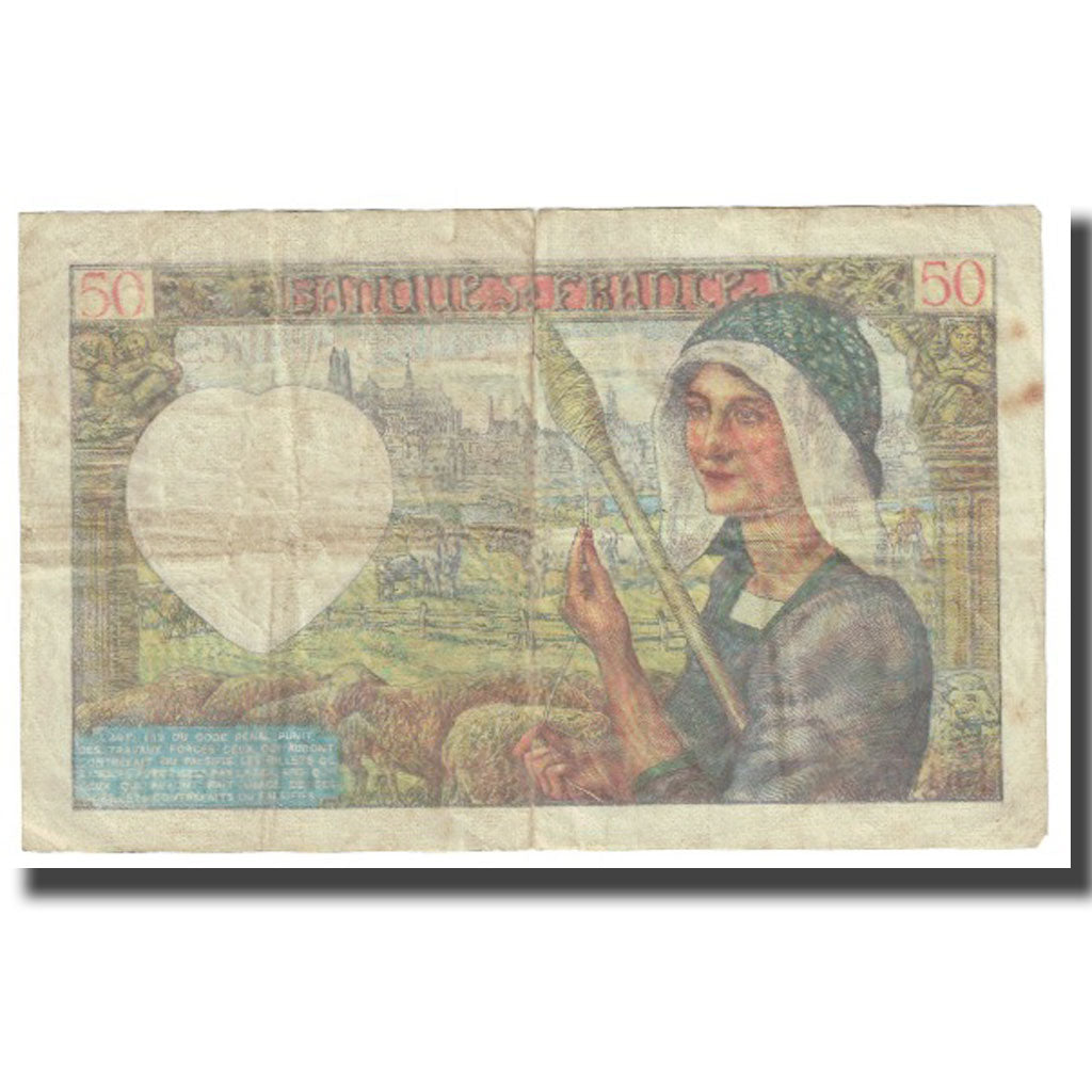 France, 50 Francs, Jacques Coeur, 1941, P. Rousseau and R. Favre-Gilly