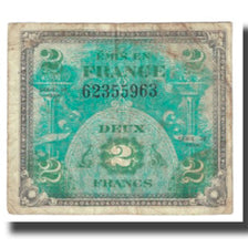 France, 2 Francs, Flag/France, 1944, VF(20-25), Fayette:16.01, KM:114a