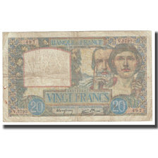 France, 20 Francs, Science et Travail, 1941, P. Rousseau and R. Favre-Gilly