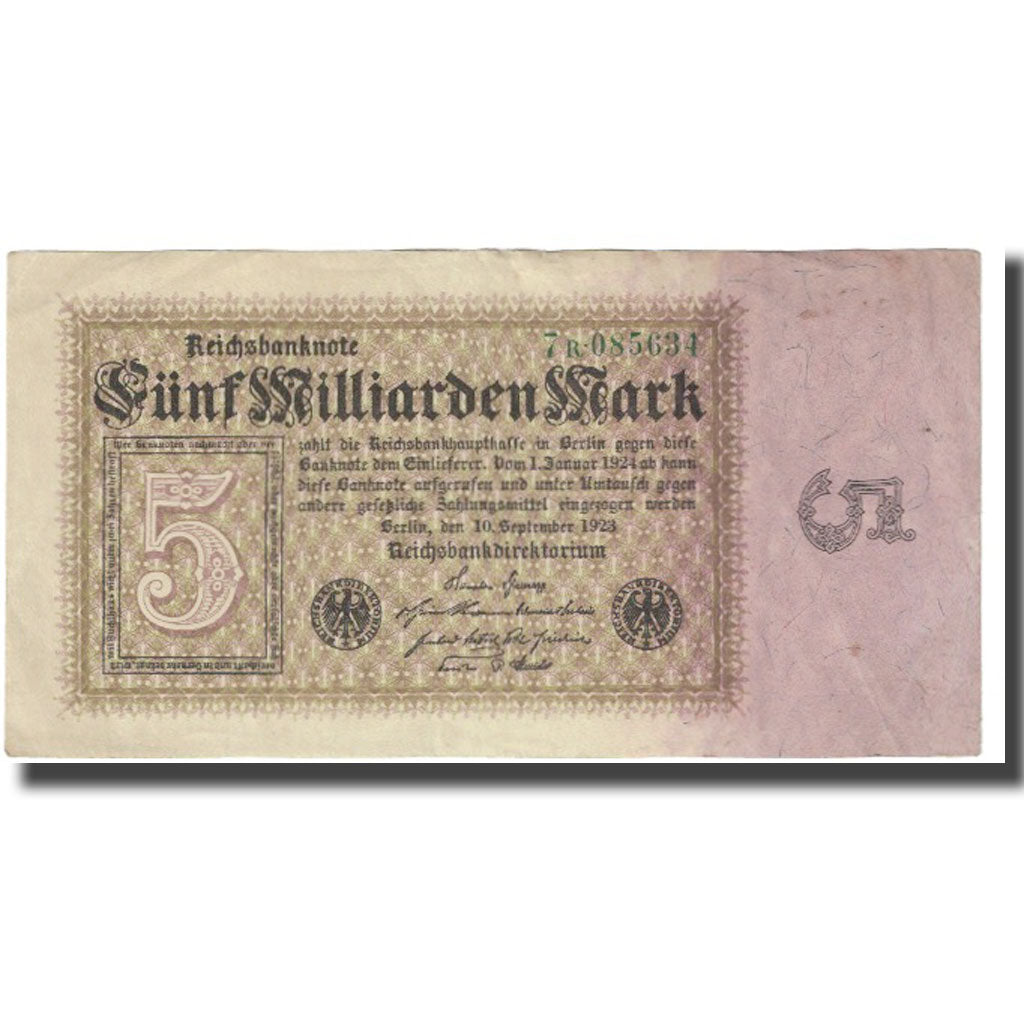 Banknote, Germany, 5 Milliarden Mark, 1923, 1923-09-10, KM:115a, EF(40-45)