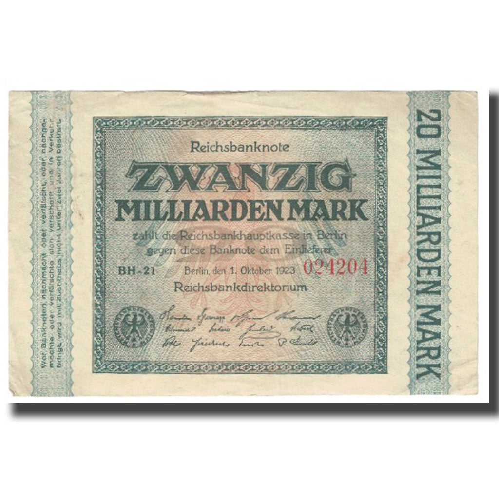 Banknote, Germany, 20 Milliarden Mark, 1923, 1923-10-01, KM:118a, EF(40-45)