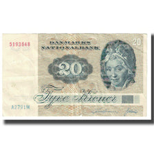 Billete, 20 Kroner, 1972, Dinamarca, KM:49a, MBC