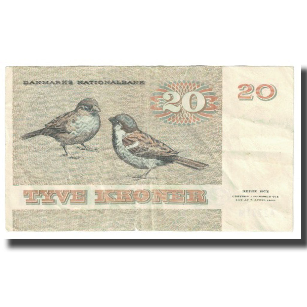Billete, 20 Kroner, 1972, Dinamarca, KM:49a, MBC