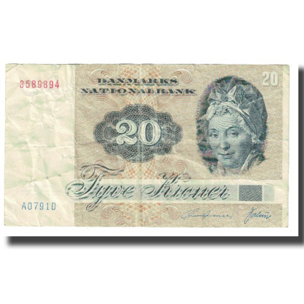 Banknote, Denmark, 20 Kroner, 1972, KM:49a, EF(40-45)