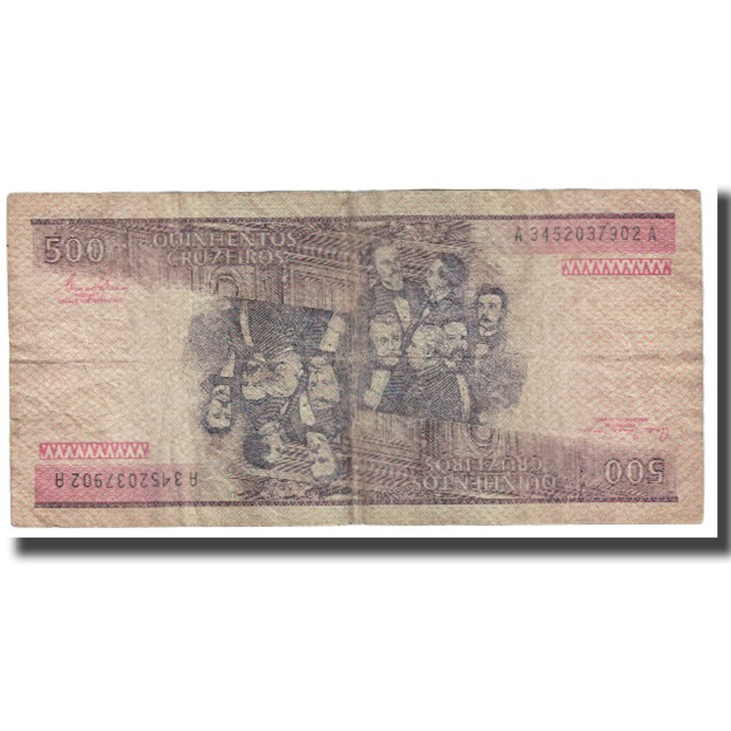 Banconote, Brasile, 500 Cruzeiros, KM:200a, MB