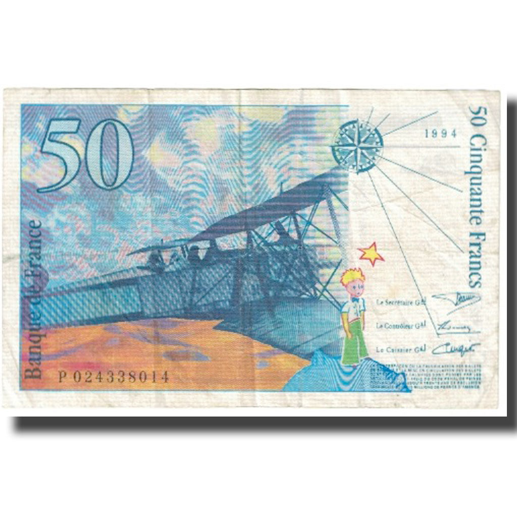 France, 50 Francs, St Exupéry, 1994, BRUNEEL BONNARDIN CHARRIAU, TB