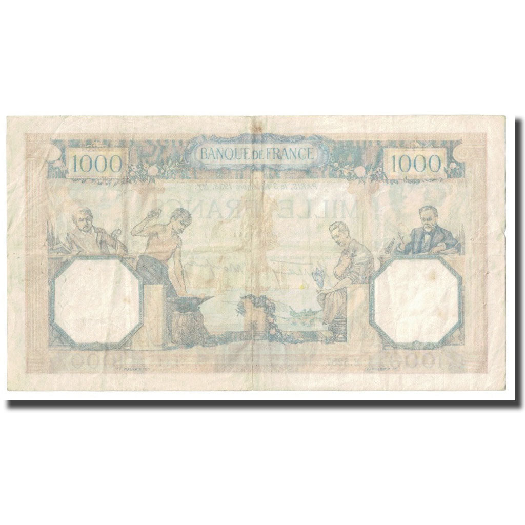 France, 1000 Francs, Cérès et Mercure, 1938, P. Rousseau and R. Favre-Gilly