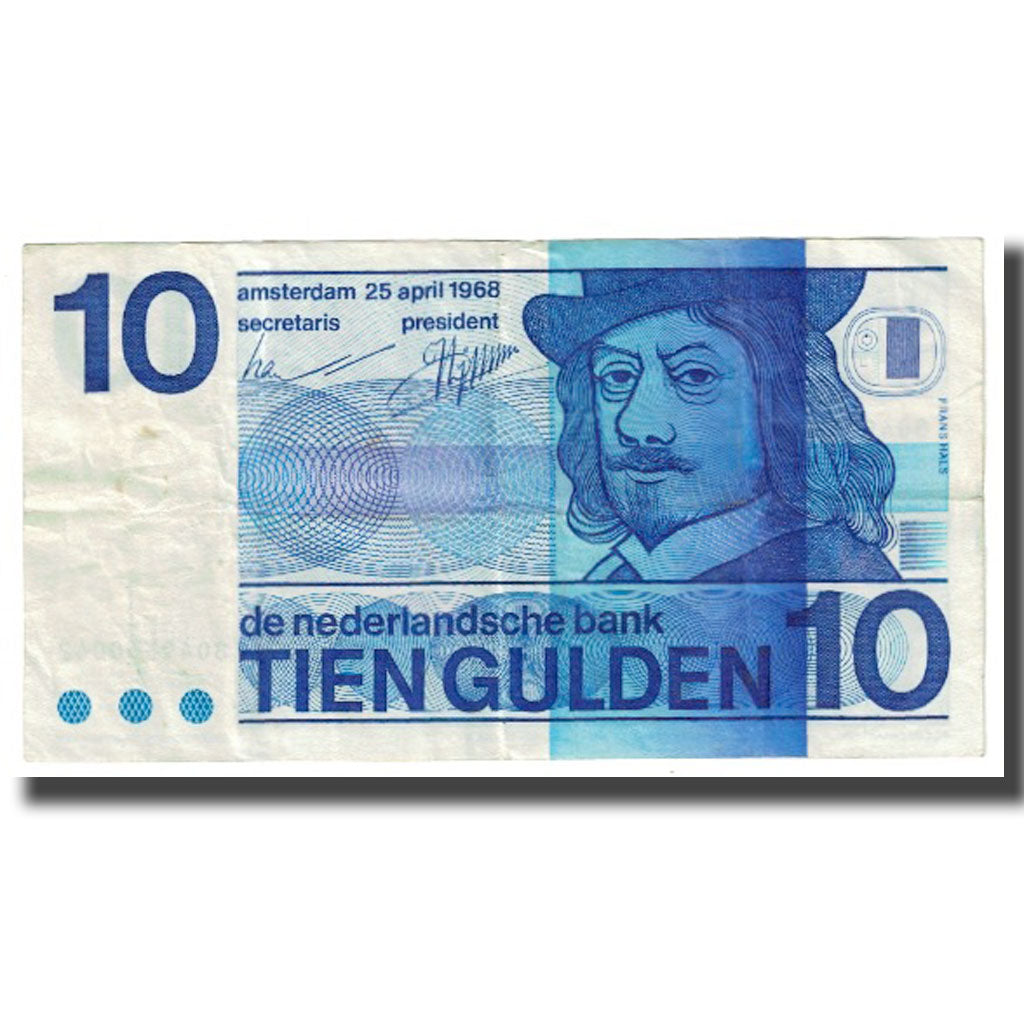 Banknote, Netherlands, 10 Gulden, 1968, 1968-04-25, KM:91b, EF(40-45)