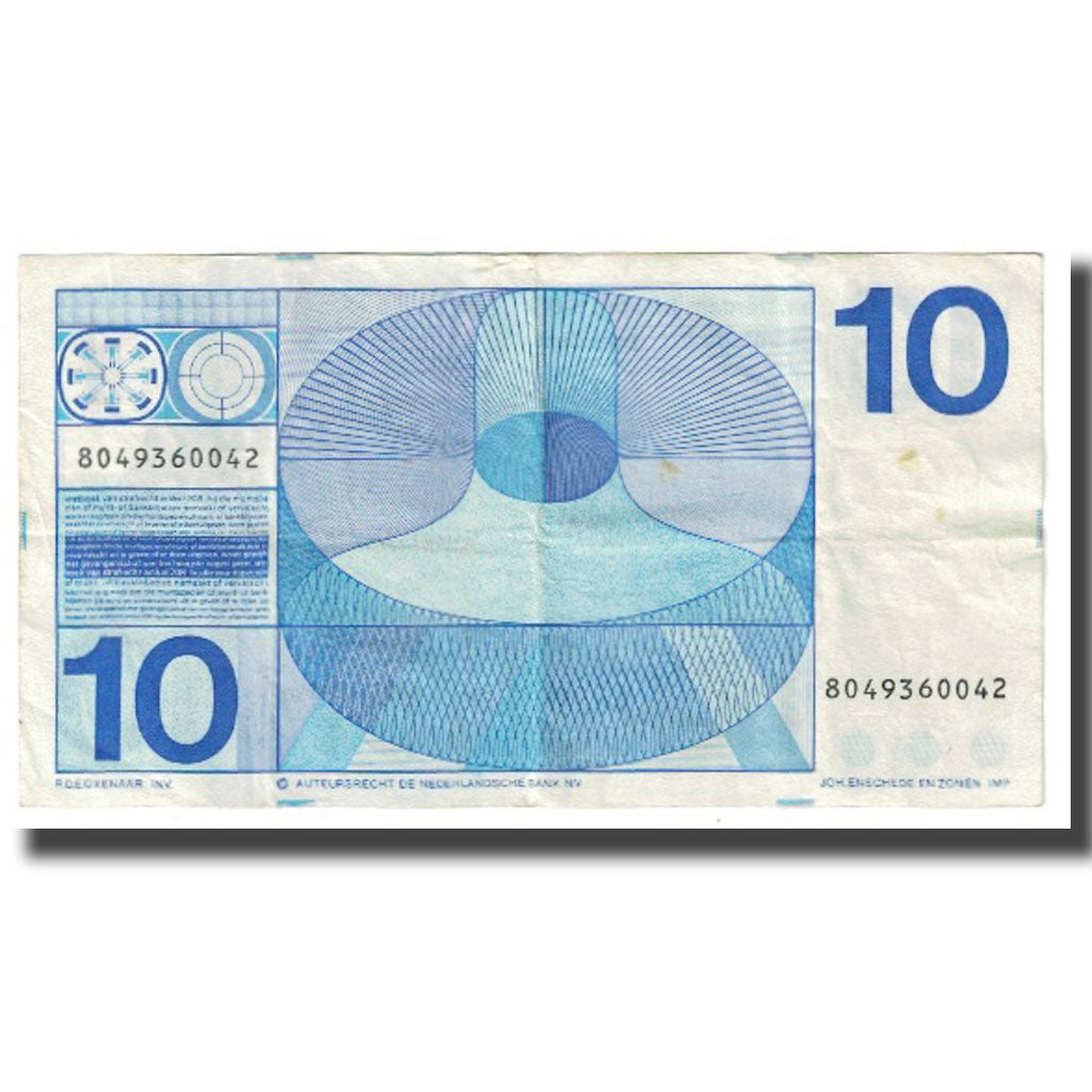 Banknote, Netherlands, 10 Gulden, 1968, 1968-04-25, KM:91b, EF(40-45)