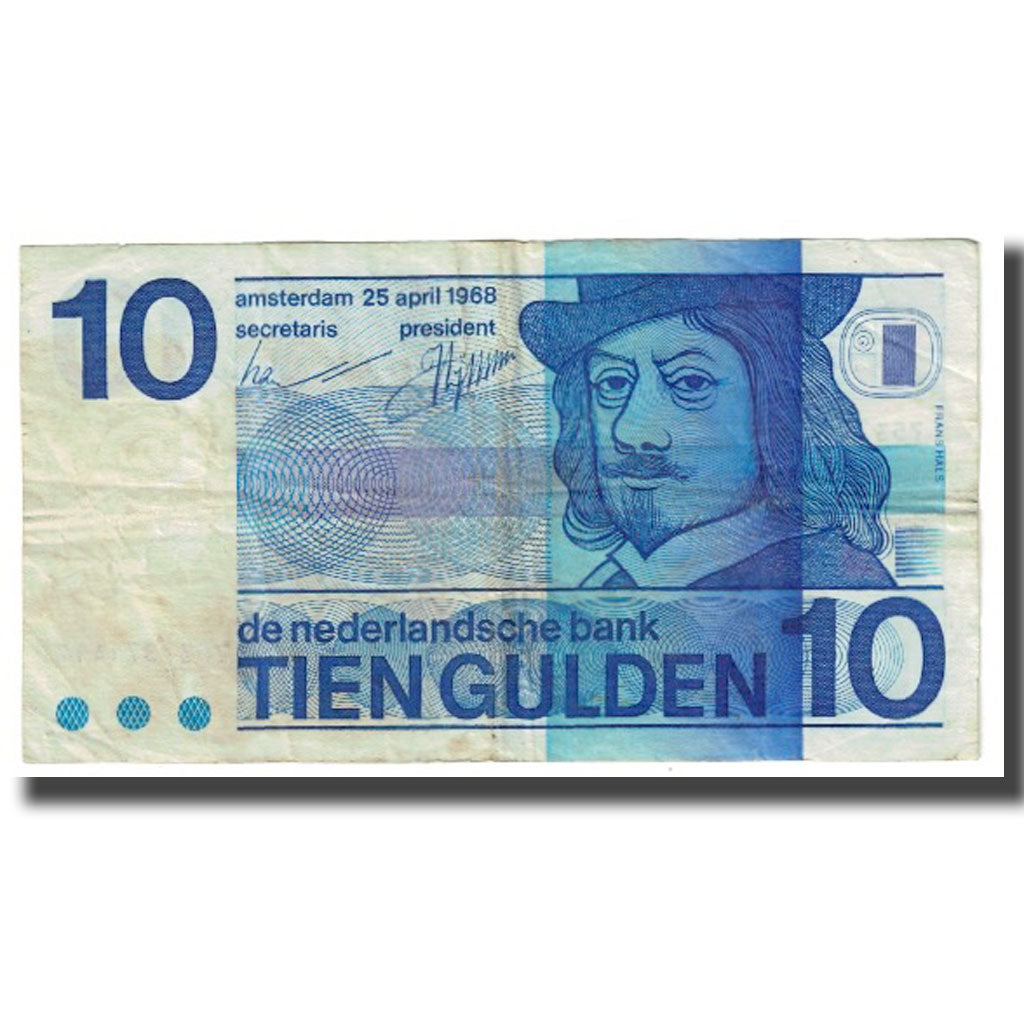 Banknote, Netherlands, 10 Gulden, 1968, 1968-04-25, KM:91b, EF(40-45)