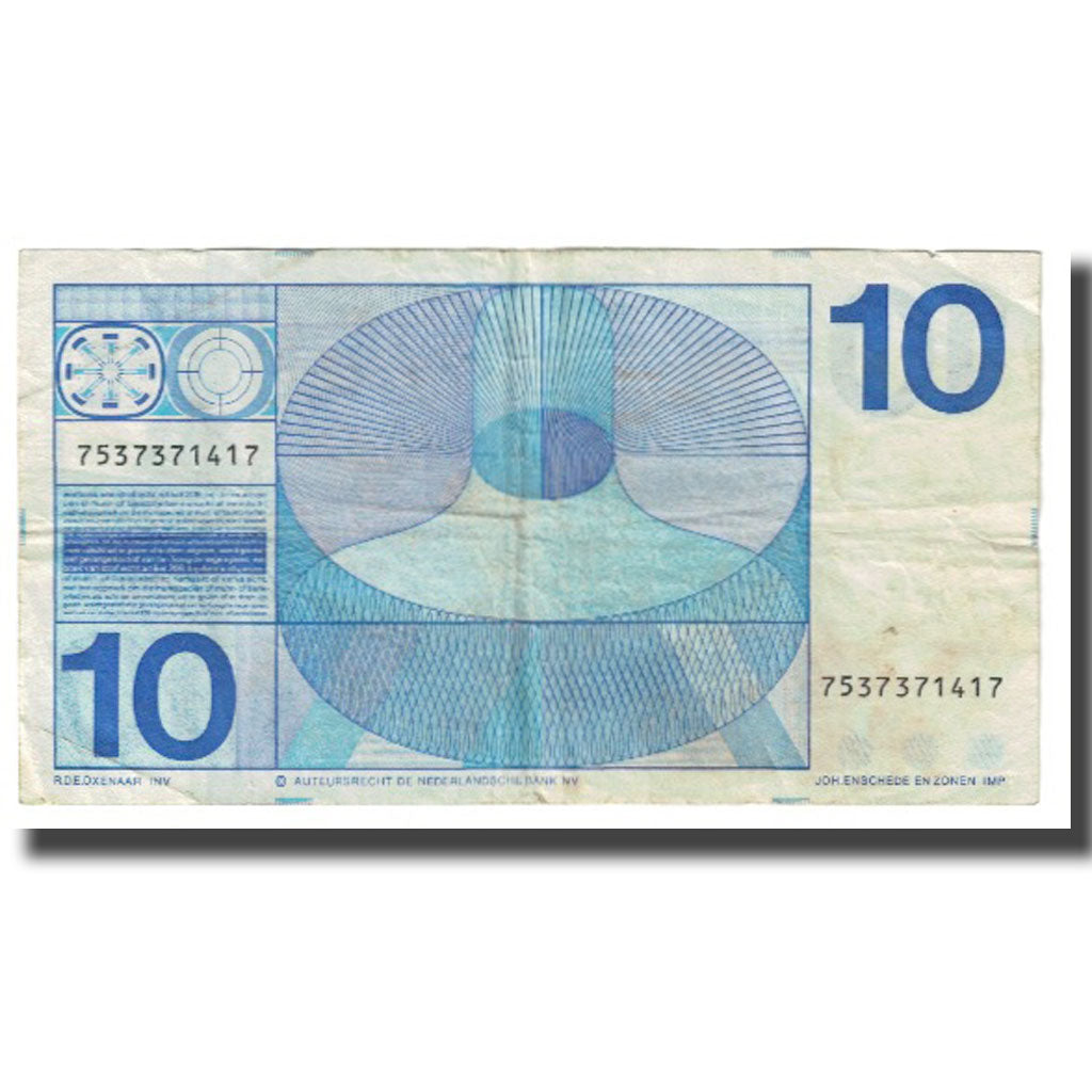 Banknote, Netherlands, 10 Gulden, 1968, 1968-04-25, KM:91b, EF(40-45)