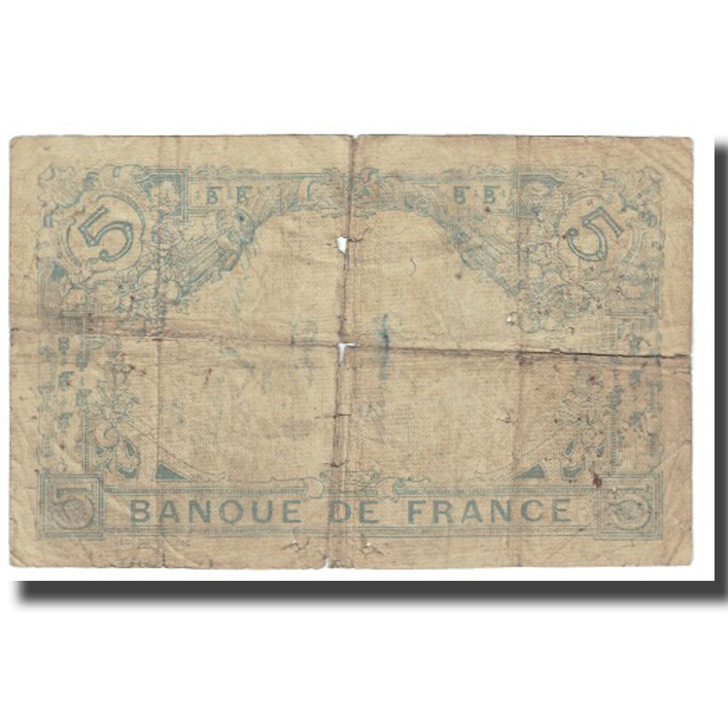 Francia, 5 Francs, Bleu, 1915, E.Picard-J.Laferrière, B, Fayette:2.27, KM:70