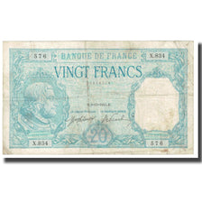 França, 20 Francs, Bayard, 1916, 1916-11-03, VF(20-25), KM:74