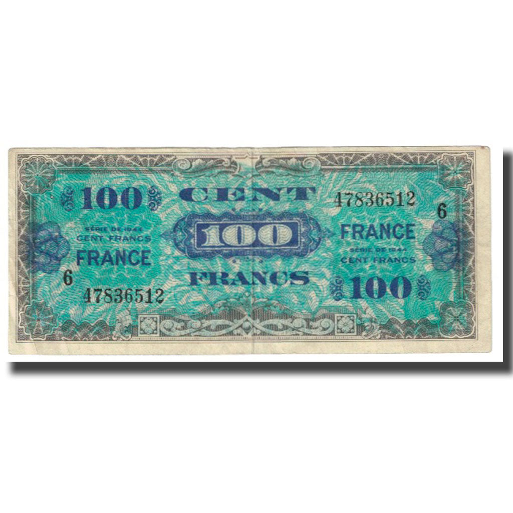 France, 100 Francs, 1944, VF(20-25), Fayette:VF25.06, KM:118a
