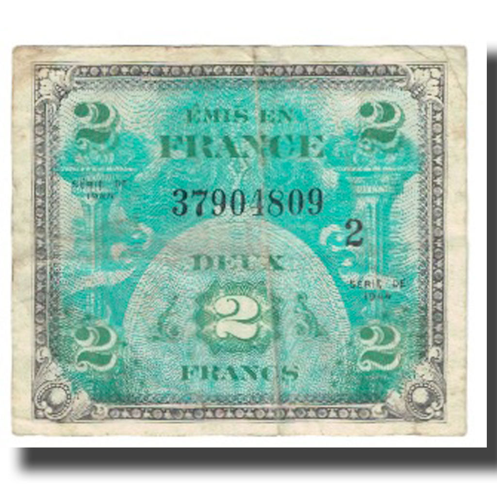 France, 2 Francs, 1944, VF(20-25), Fayette:VF16.2, KM:114a