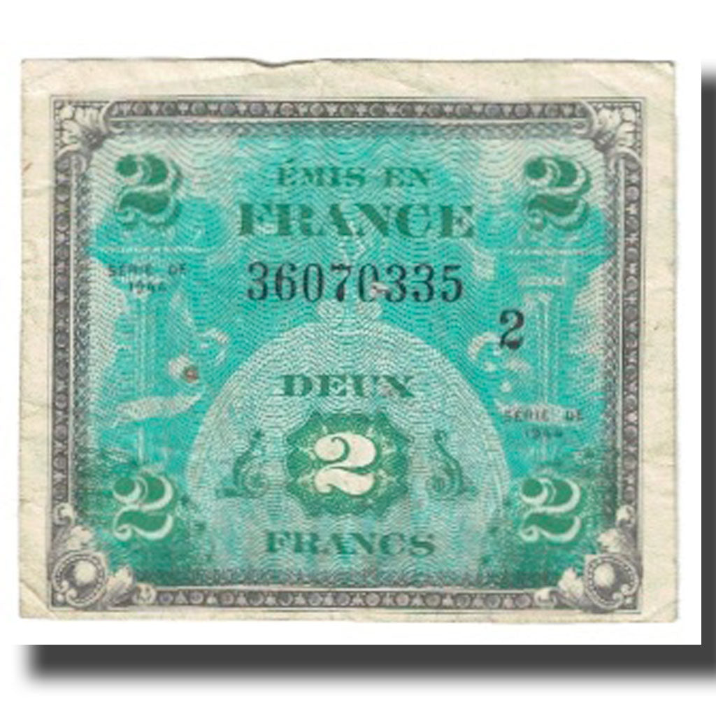 France, 2 Francs, 1944, VF(20-25), Fayette:VF16.2, KM:114a