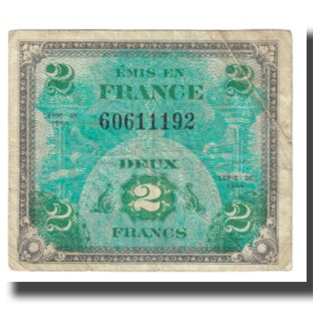 France, 2 Francs, 1944, VF(20-25), Fayette:16.01, KM:114a