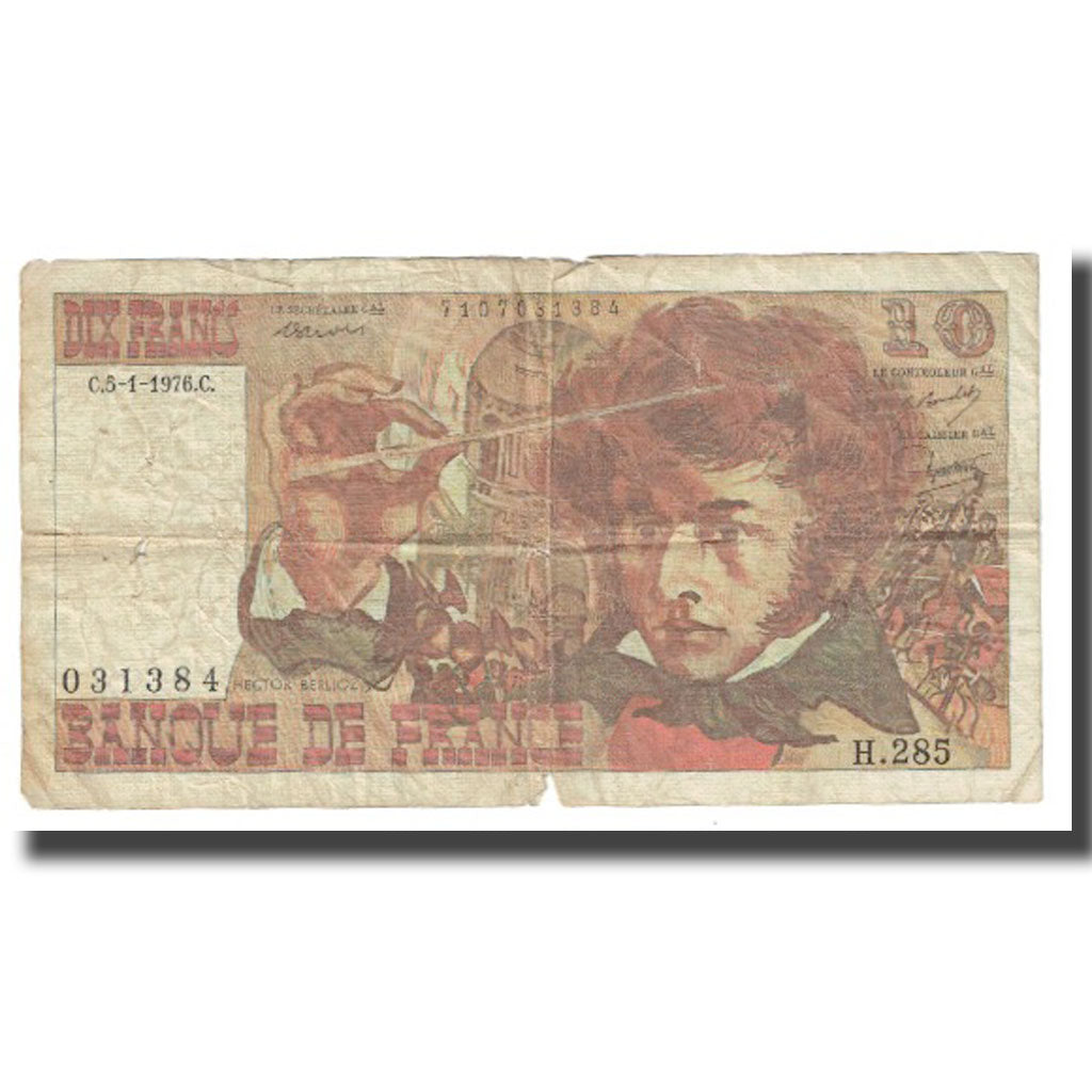 Francia, 10 Francs, Berlioz, 1976, P. A.Strohl-G.Bouchet-J.J.Tronche