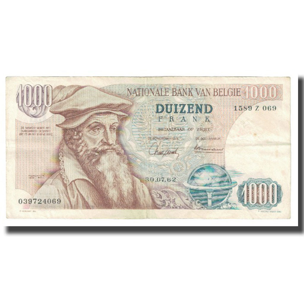 Banknote, Belgium, 1000 Francs, 1962, 1962-07-30, KM:136a, EF(40-45)