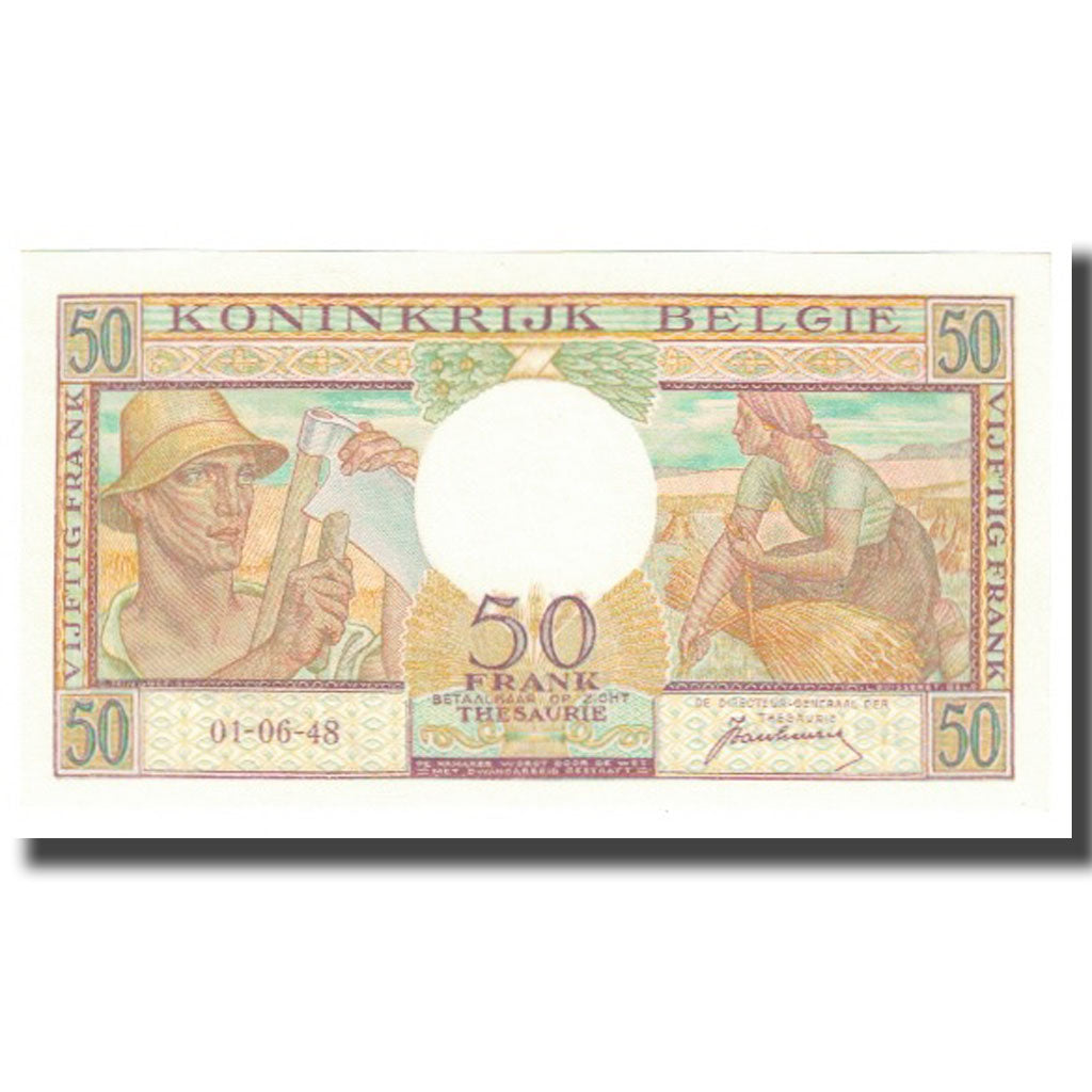 Banknote, Belgium, 50 Francs, 1948, 1948-06-01, KM:133a, UNC(65-70)