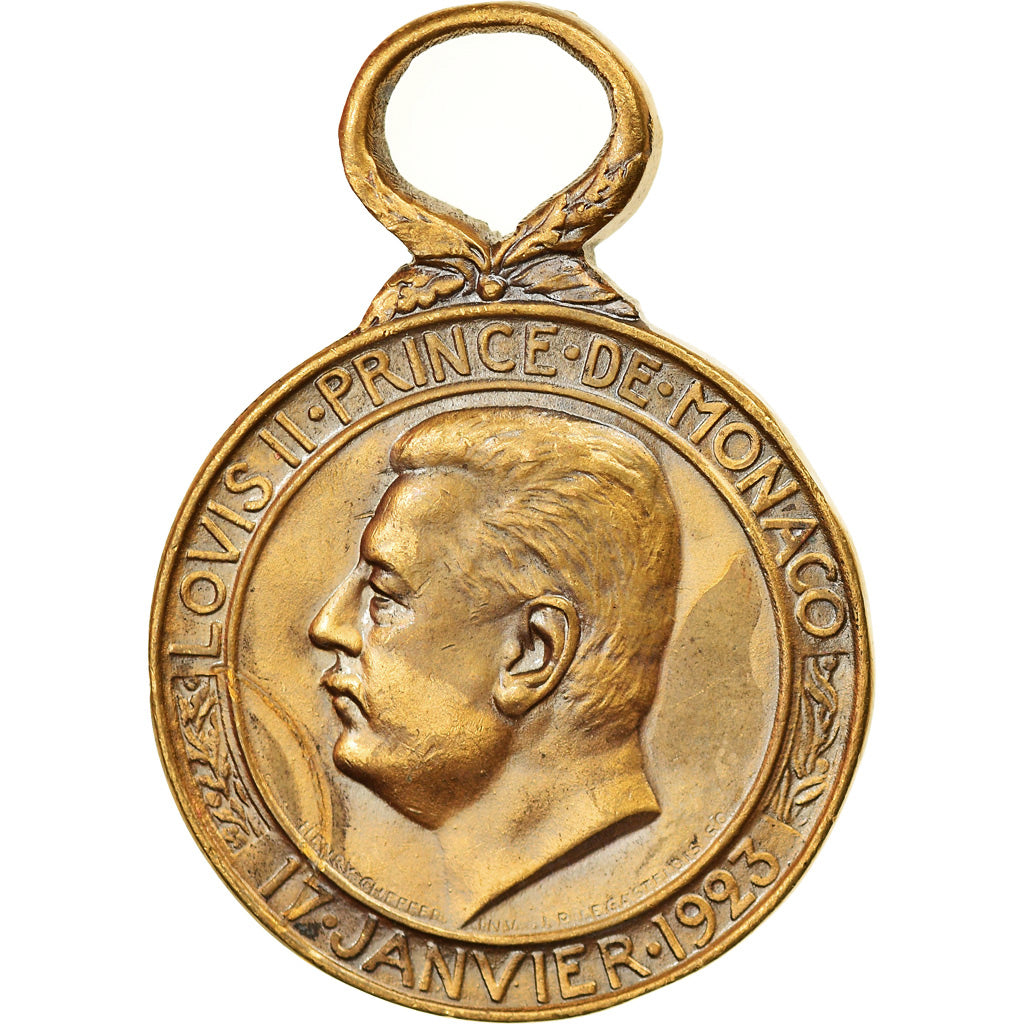 Monaco, Louis II, Honneur et Travail, Medal, 1923, Excellent Quality