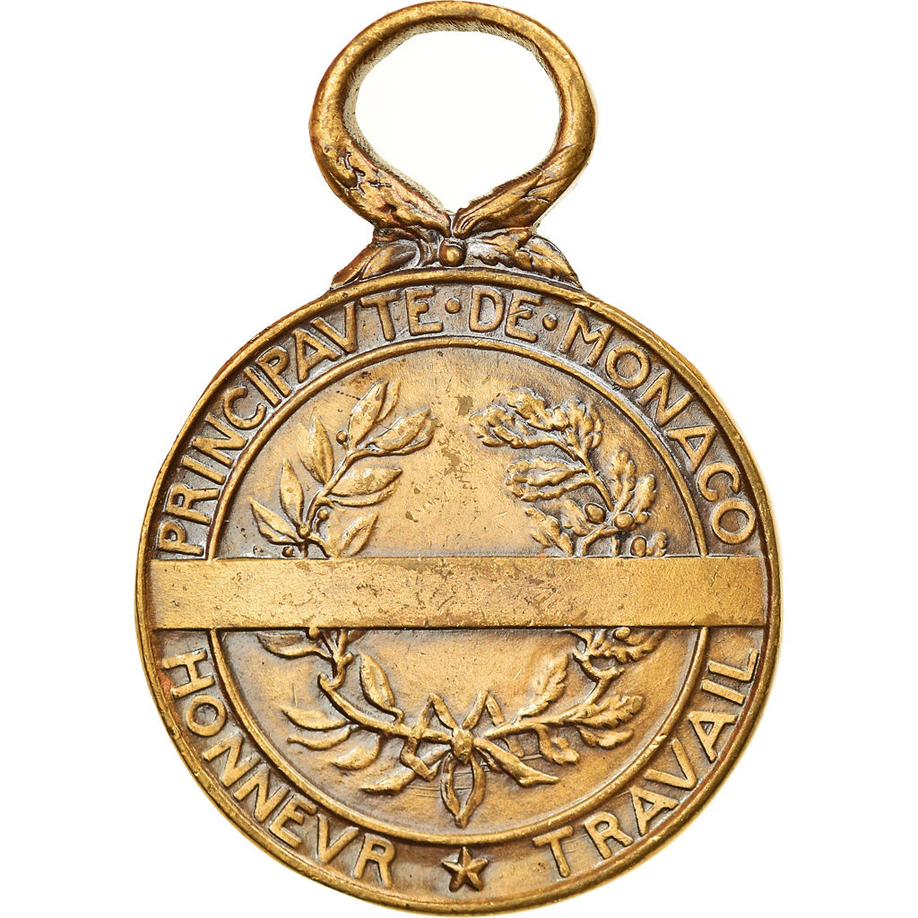 Monaco, Louis II, Honneur et Travail, Medal, 1923, Excellent Quality