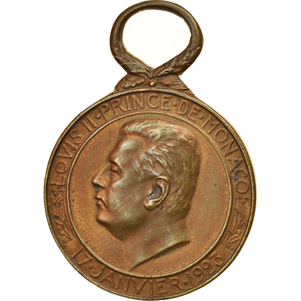 Monaco, Louis II, Honneur et Travail, Medal, 1923, Very Good Quality