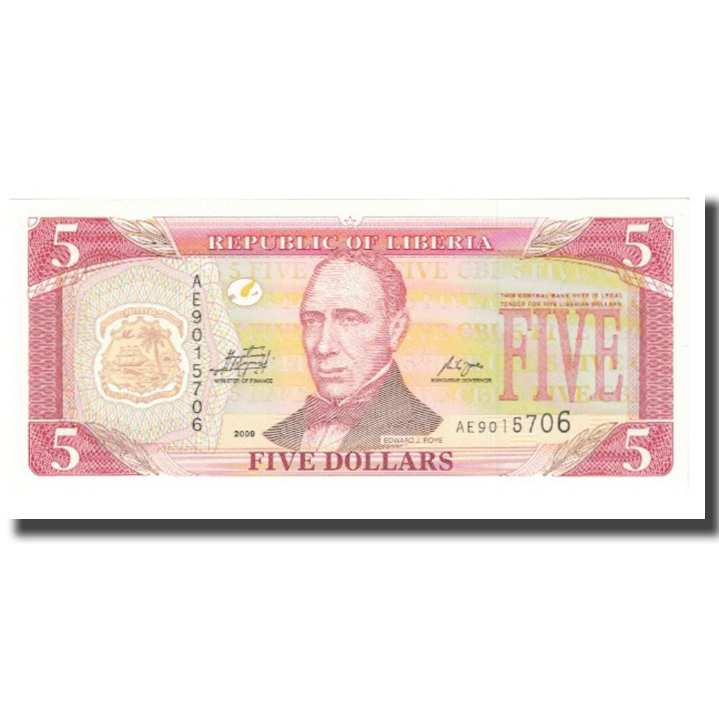 Banknote, Liberia, 5 Dollars, 2009, KM:21, UNC(65-70)