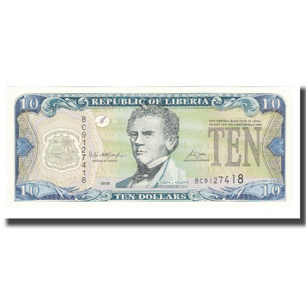 Banknote, Liberia, 10 Dollars, 2008, KM:27d, UNC(65-70)