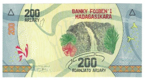 Billete, 200 Ariary, Madagascar, UNC