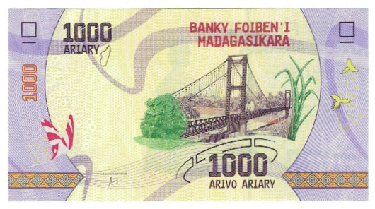 Banknote, Madagascar, 1000 Ariary, UNC(65-70)