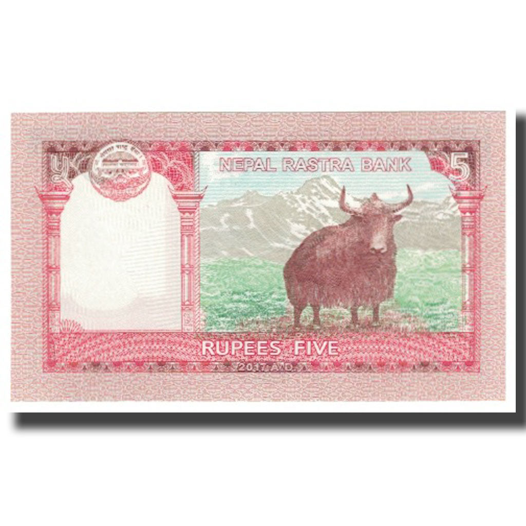 Biljet, Nepal, 5 Rupees, 2017, NIEUW