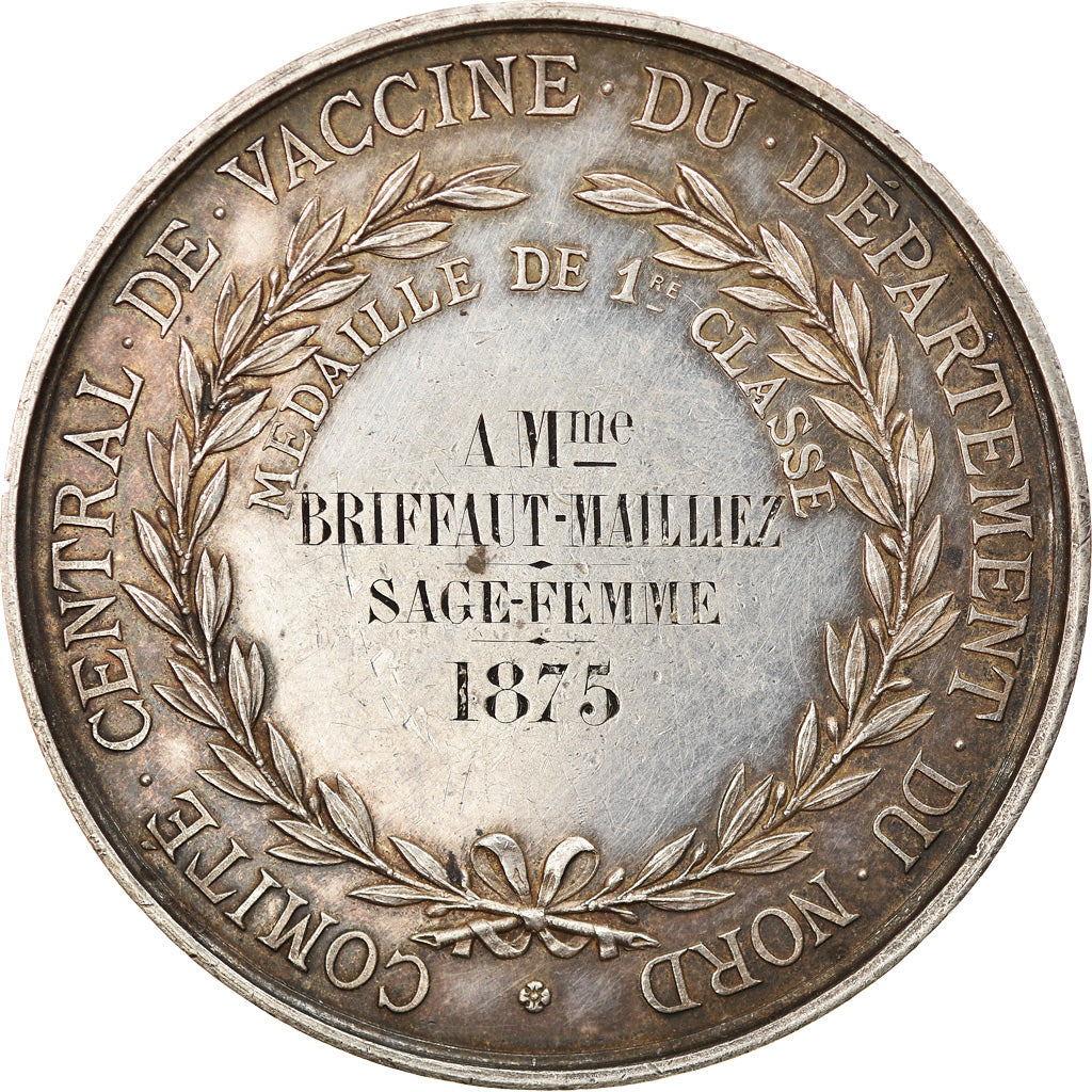 Francia, medalla, Edward Jenner, Comité Central De Vaccine du Nord, Medicine