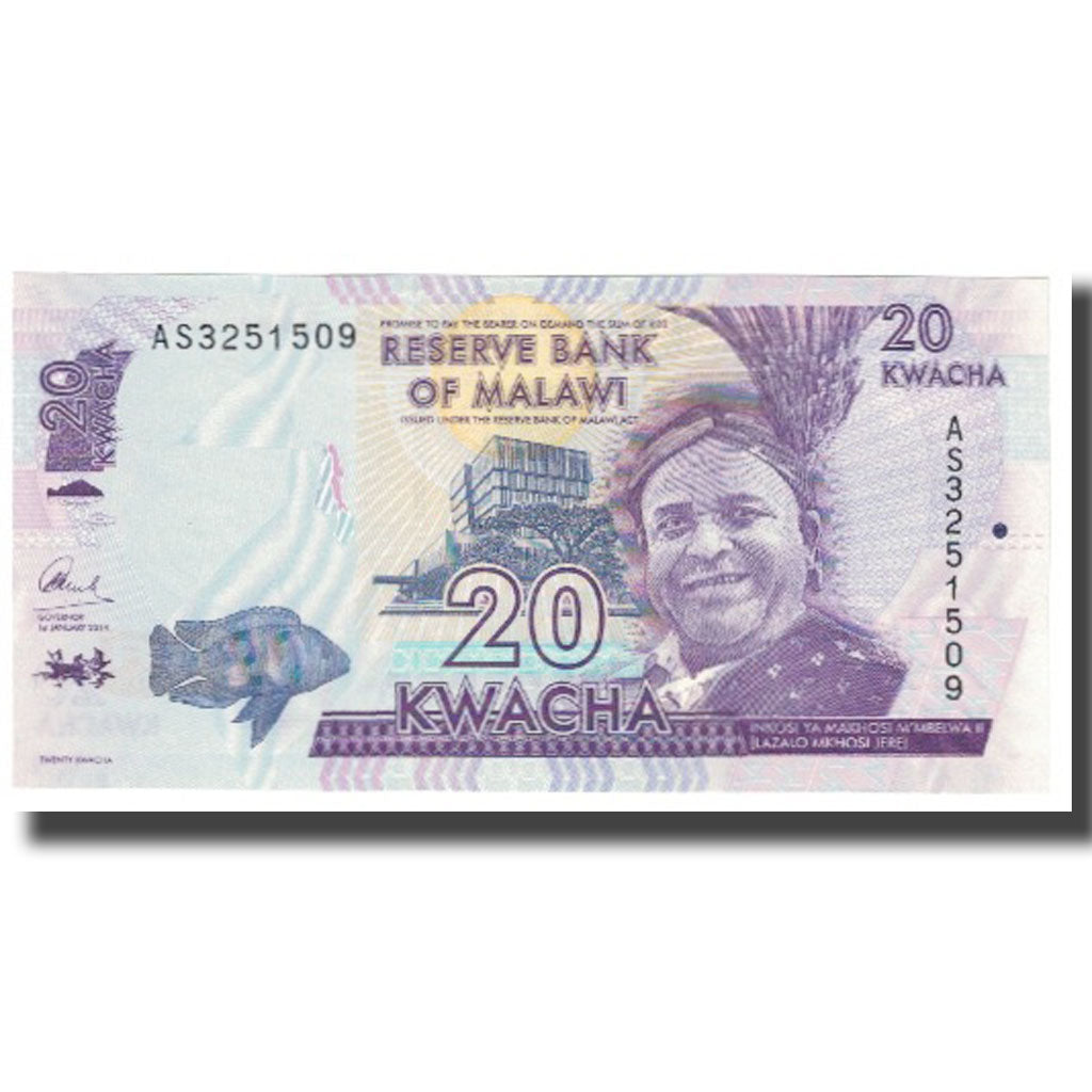 Banknote, Malawi, 20 Kwacha, 2014, 2014-01-01, KM:57, UNC(65-70)