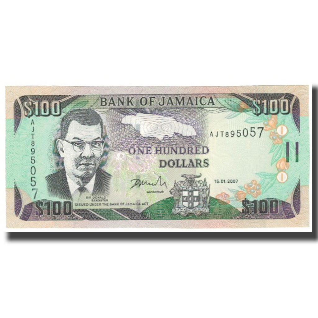 Banknote, Jamaica, 100 Dollars, 2007, 2007-01-15, KM:84e, UNC(65-70)