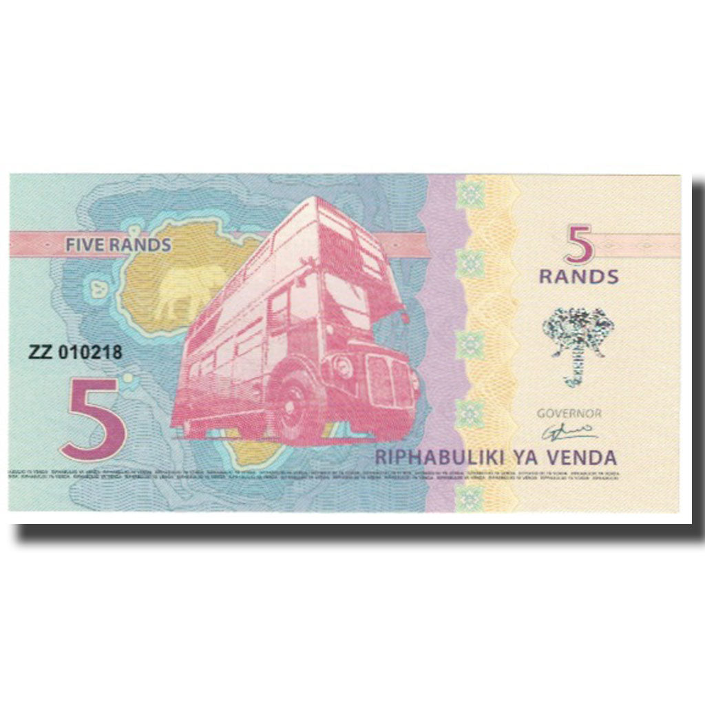 Billet, Afrique du Sud, 5 Rand, NEUF