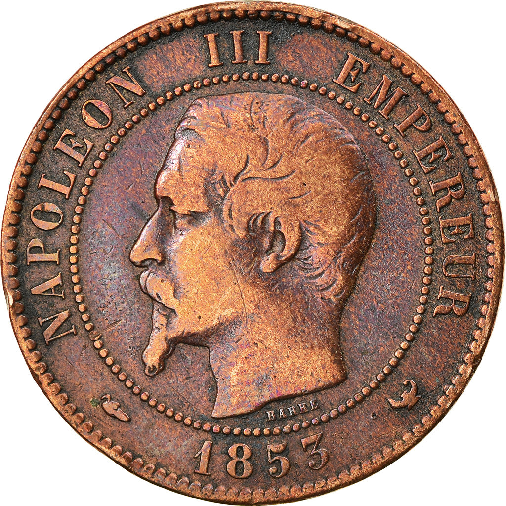 France, Token, Visite de Napoléon III à Lille, 1853, Barre, VF(20-25), Copper