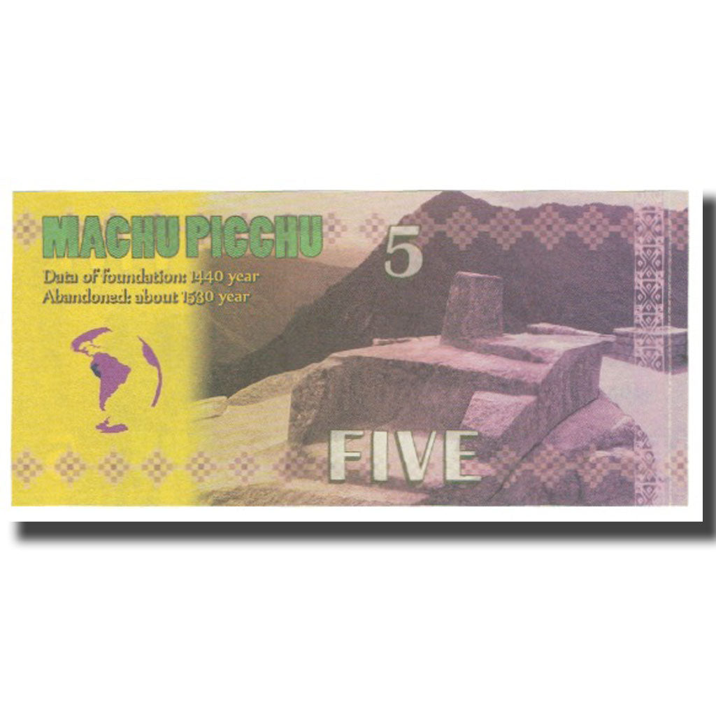 Biljet, Peru, 5 Sols, NIEUW