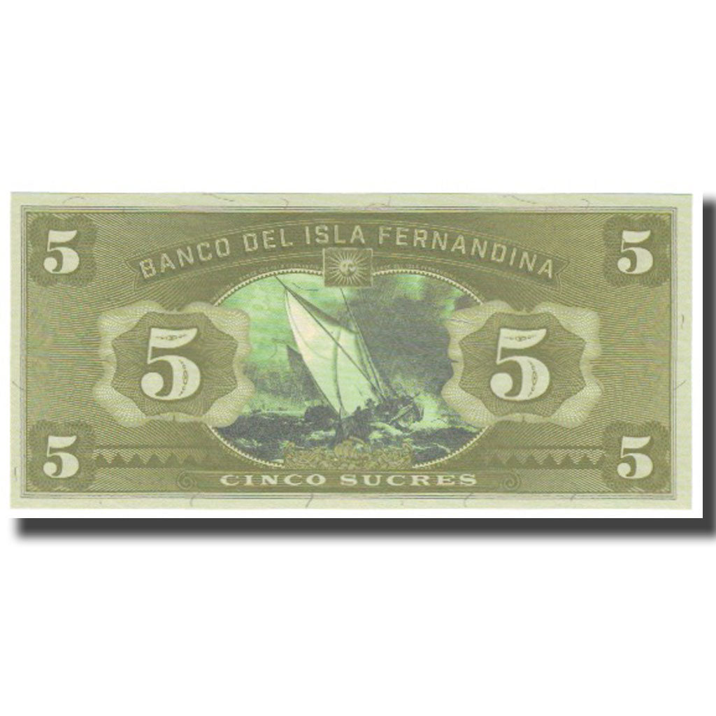 Nota, Equador, 5 Sucres, UNC(65-70)
