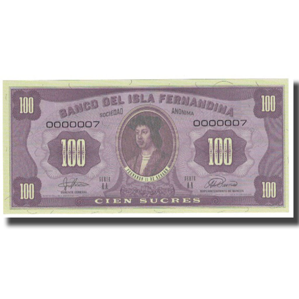 Banknote, Ecuador, 100 Sucres, UNC(65-70)