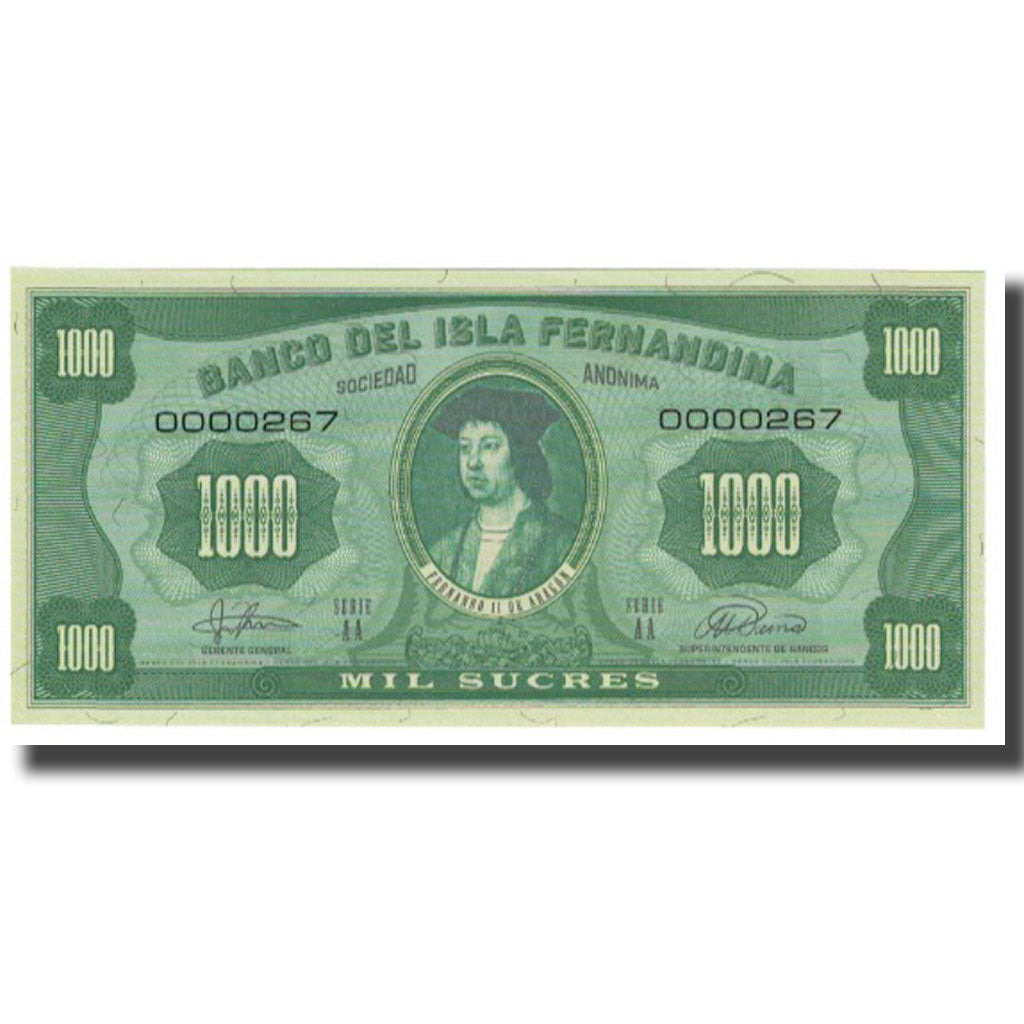 Nota, Equador, 1000 Sucres, UNC(65-70)
