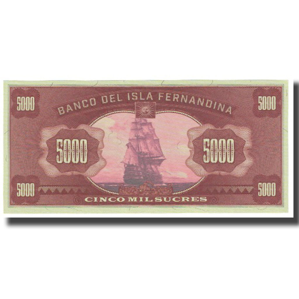 Nota, Equador, 5000 Sucres, UNC(65-70)