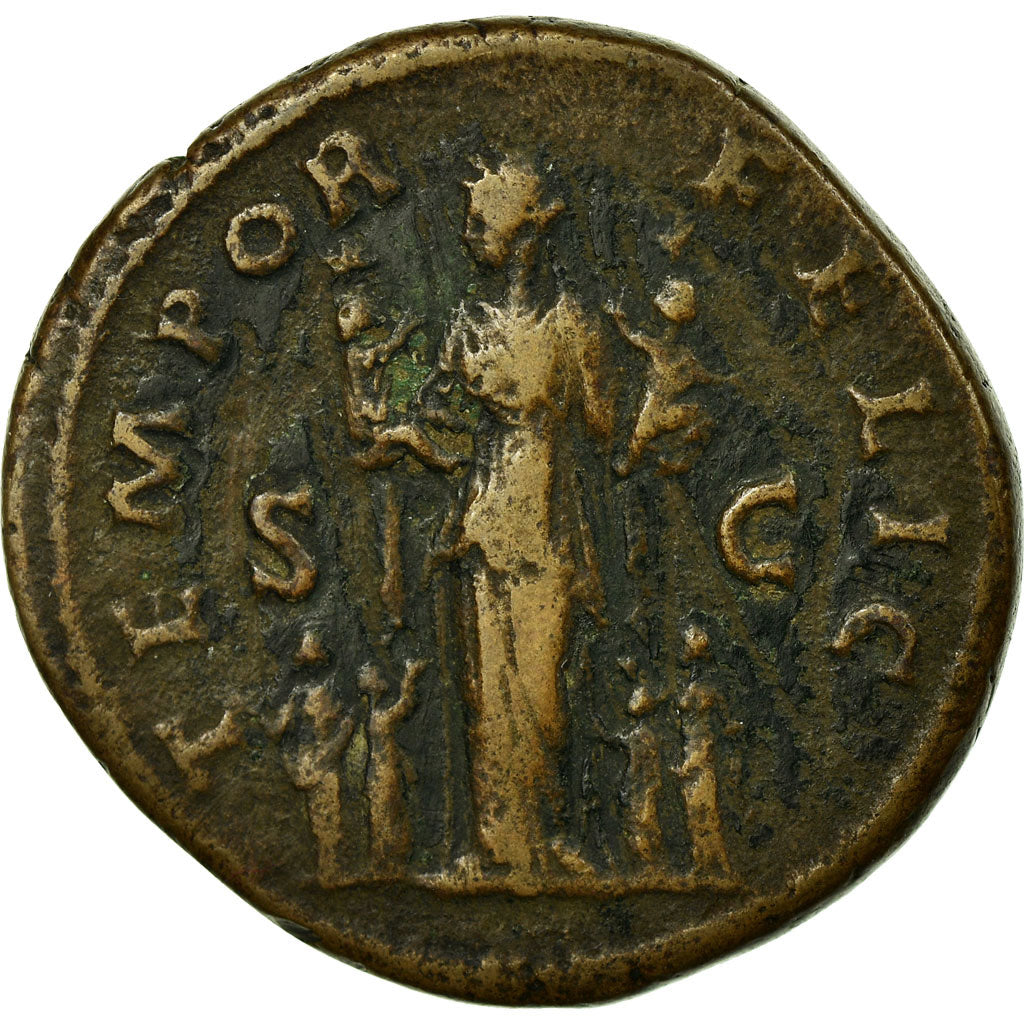 Coin, Faustina II, Sestertius, Roma, EF(40-45), Copper, Cohen:222