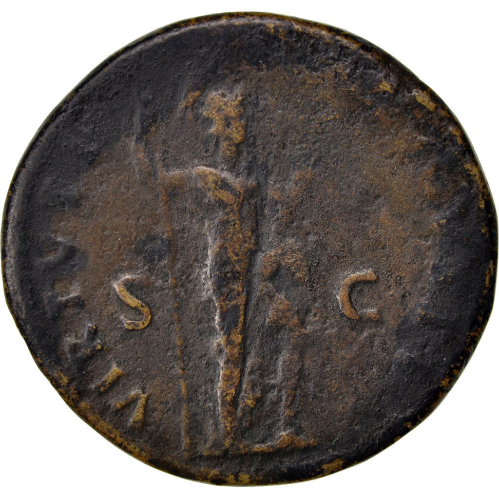 Domitia, Dupondius, Roma, VF(30-35), Copper, Cohen #652, 12.50