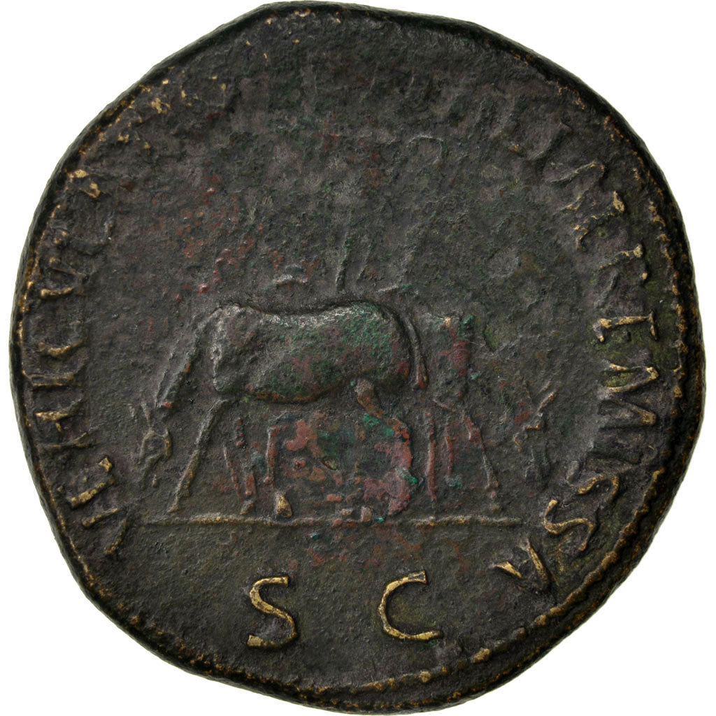 Nerva, Sestertius, Roma, VF(30-35), Copper, Cohen #143, 23.60