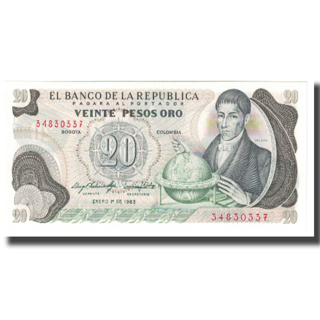Geldschein, Kolumbien, 20 Pesos Oro, 1983, 1983-01-01, KM:409d, UNZ