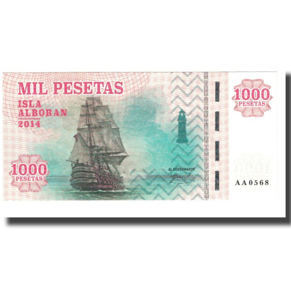 Banknot, Hiszpania, 1000 Pesetas, 2014, ISLA ALBORAN, UNC(65-70)