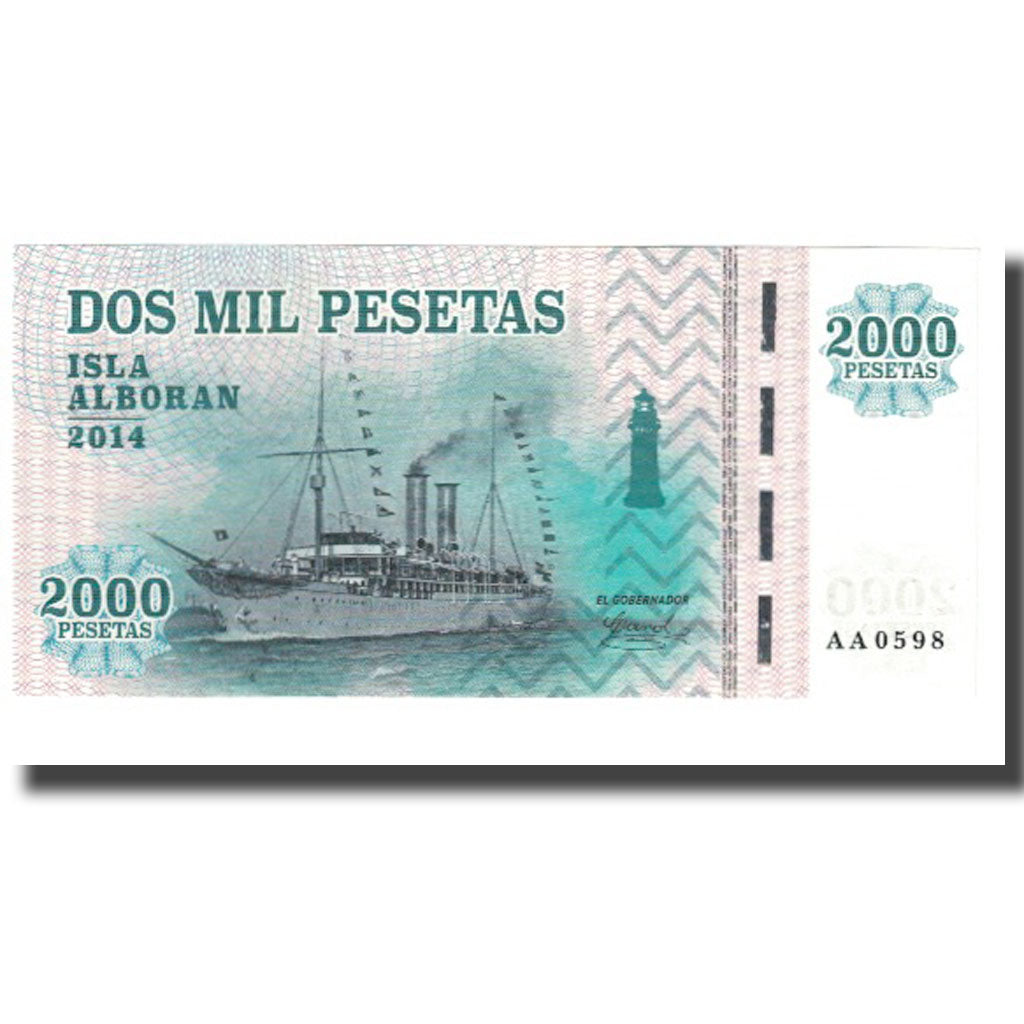 Banknot, Hiszpania, 2000 Pesetas, 2014, ISLA ALBORAN, UNC(65-70)