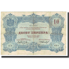 Nota, Montenegro, 10 Perpera, 1914, 1914-07-25, KM:18, EF(40-45)