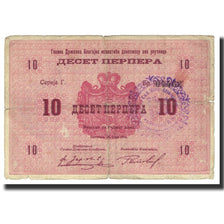 Banknot, Montenegro, 10 Perpera, 1914, 1914-07-25, KM:10, VF(20-25)